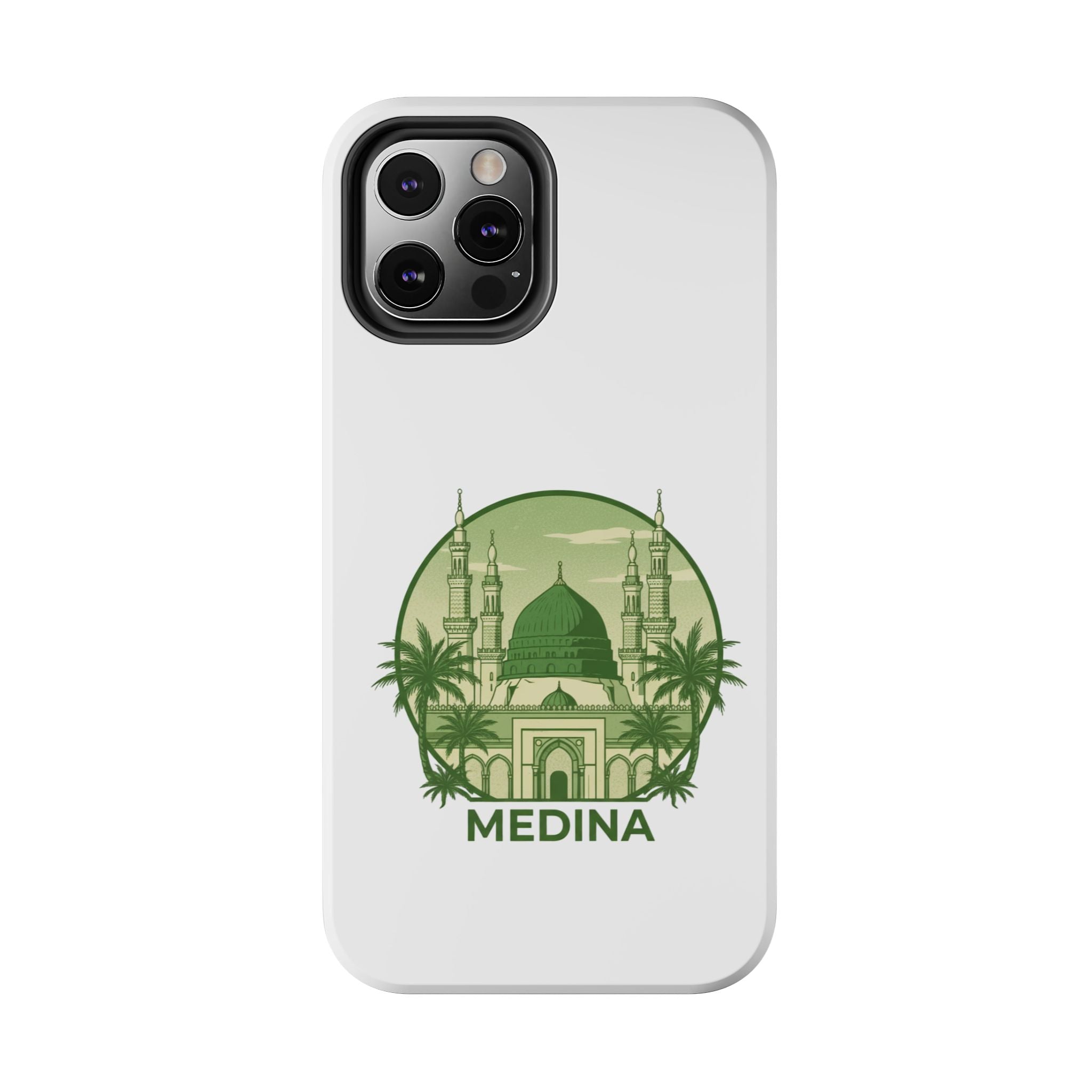 Medina Mosque Tough Phone Case – Islamic Landmark Green Phone Cover