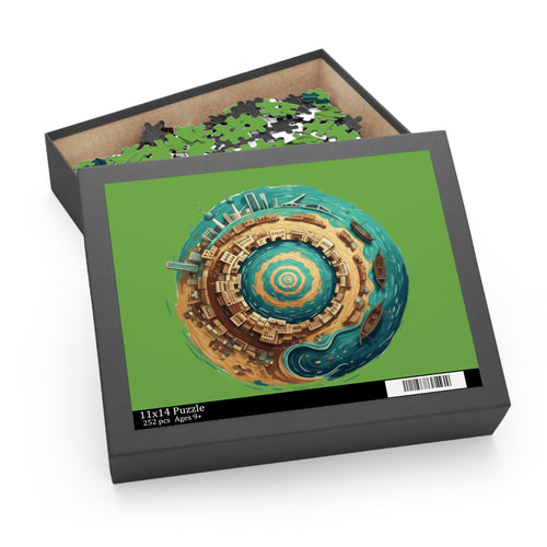 Coastal Tiny Planet Puzzle — 120/252/500-Piece Beach City Jigsaw