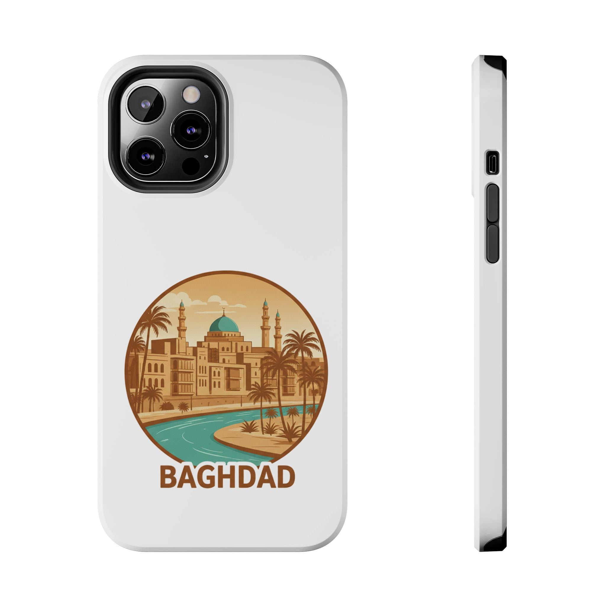 Baghdad Illustrated Tough Phone Case — Vintage Middle East Cityscape Protective Cover