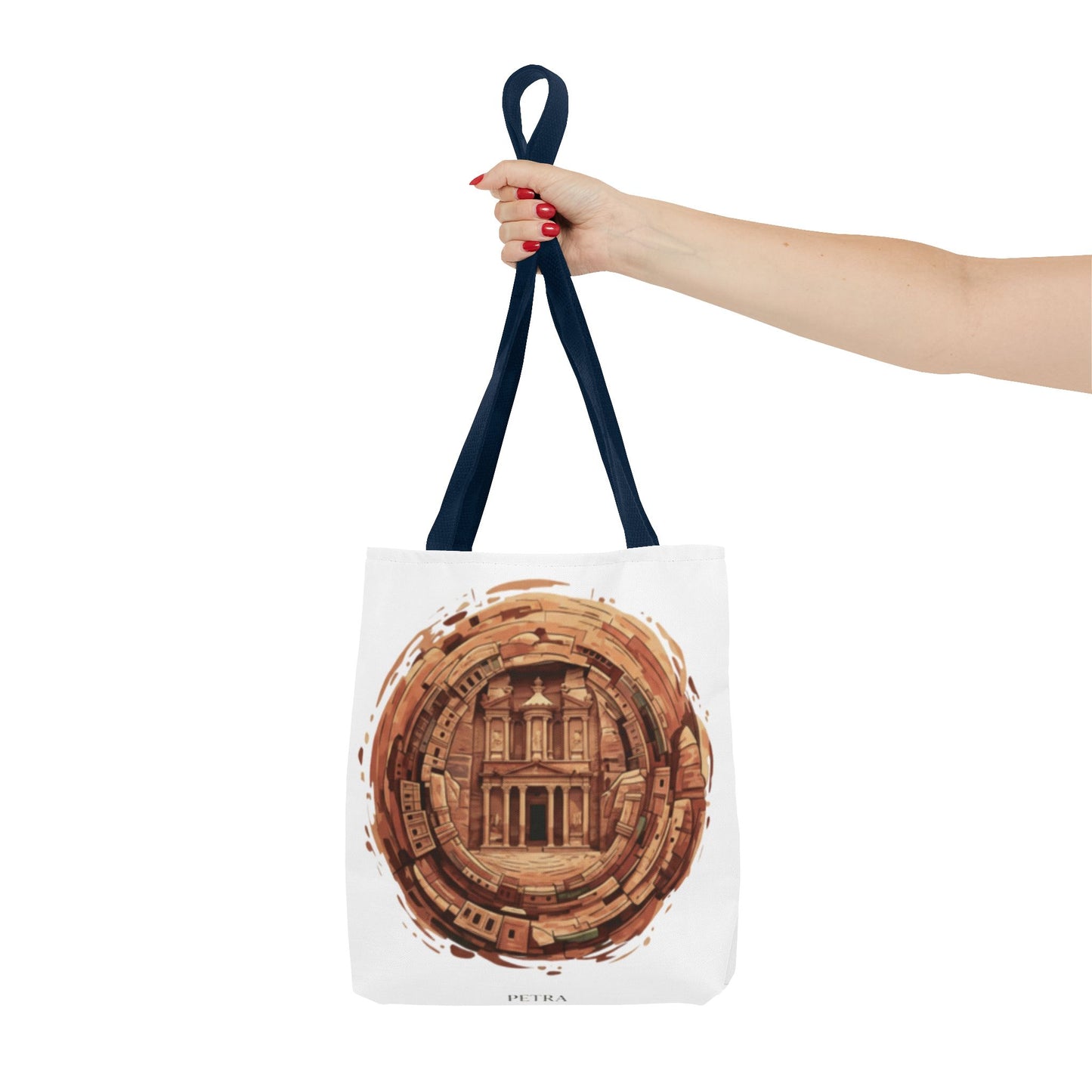 Petra Circle Art Tote Bag — Ancient Rose Sandstone Illustration