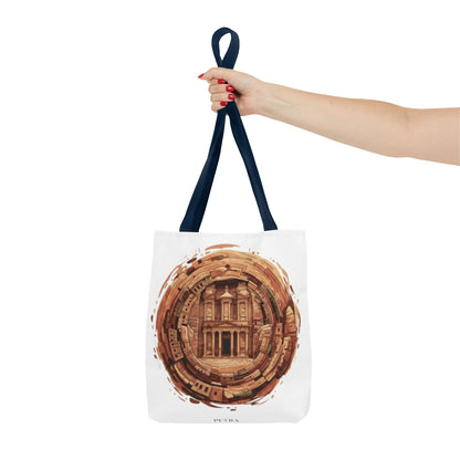 Petra Circle Art Tote Bag — Ancient Rose Sandstone Illustration