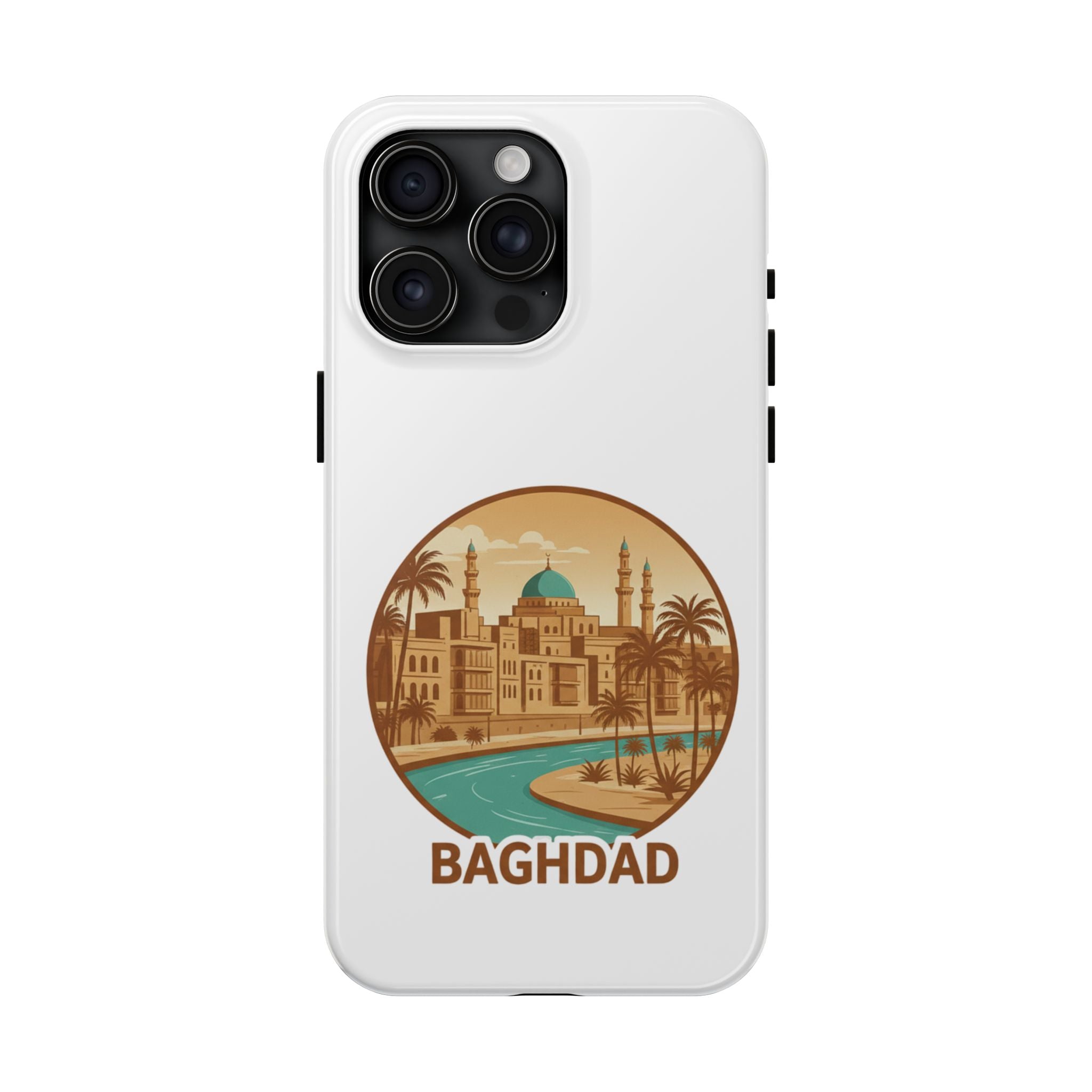 Baghdad Illustrated Tough Phone Case — Vintage Middle East Cityscape Protective Cover
