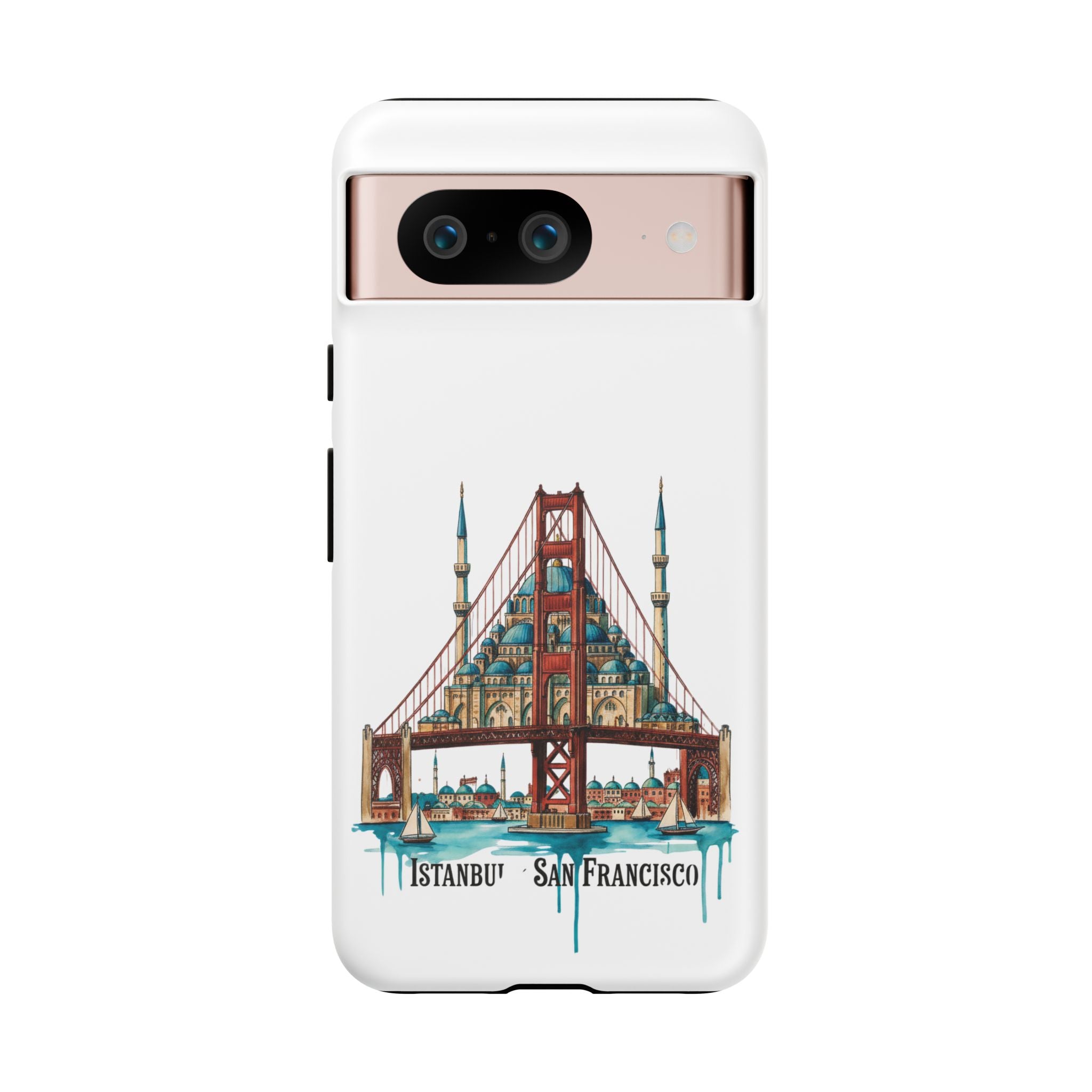 City Bridge Phone Case — Istanbul × San Francisco Illustrated Travel Design
