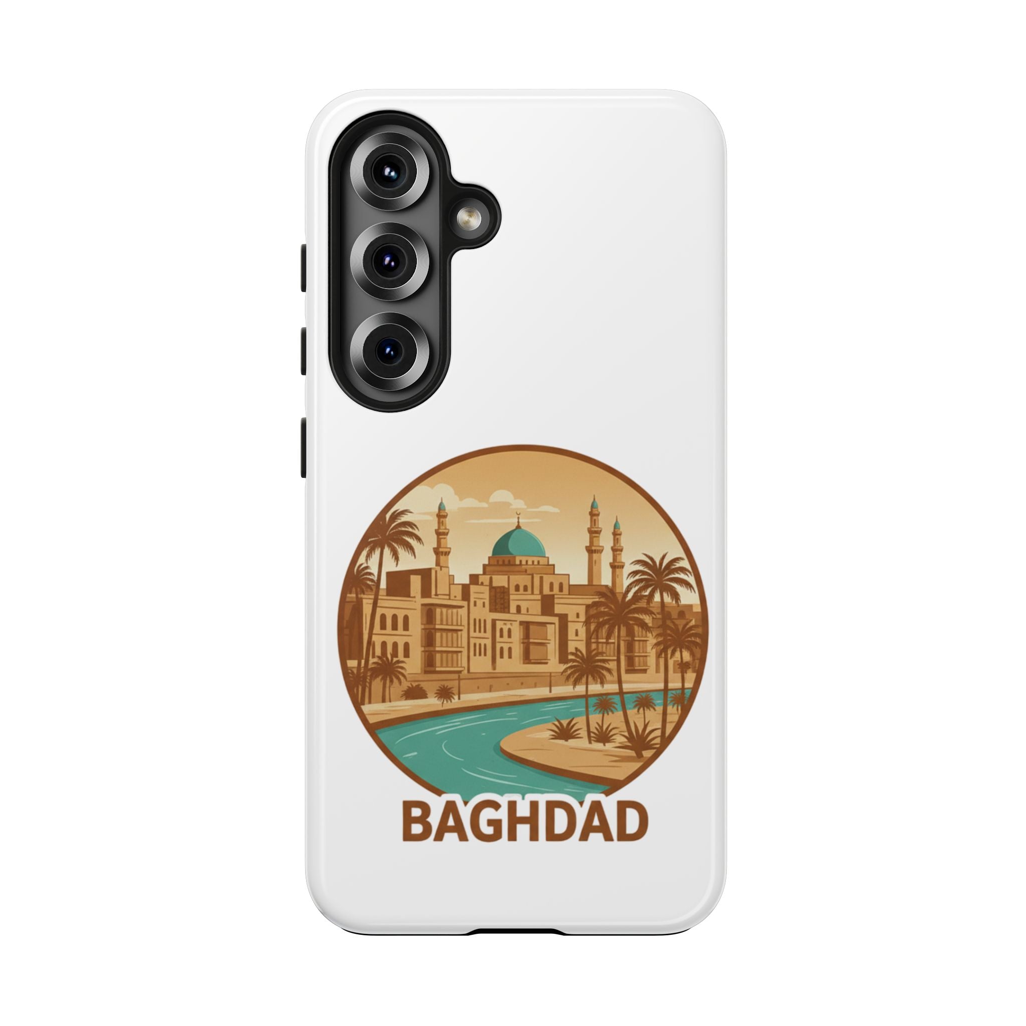 Baghdad Illustrated Tough Phone Case — Vintage Middle East Cityscape Protective Cover