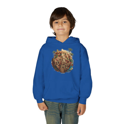 Youth Hoodie — Tropical Mini World Graphic Pullover