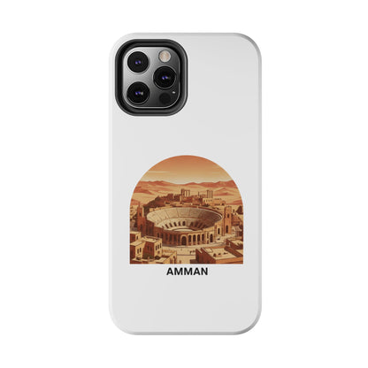 Amman Coliseum Tough Phone Case — Vintage Desert Cityscape Protective Cover