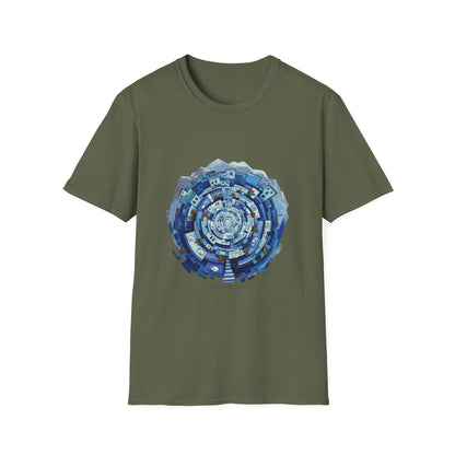 Blue Spiral Mandala T-Shirt — Abstract Ocean Vibe Graphic Tee