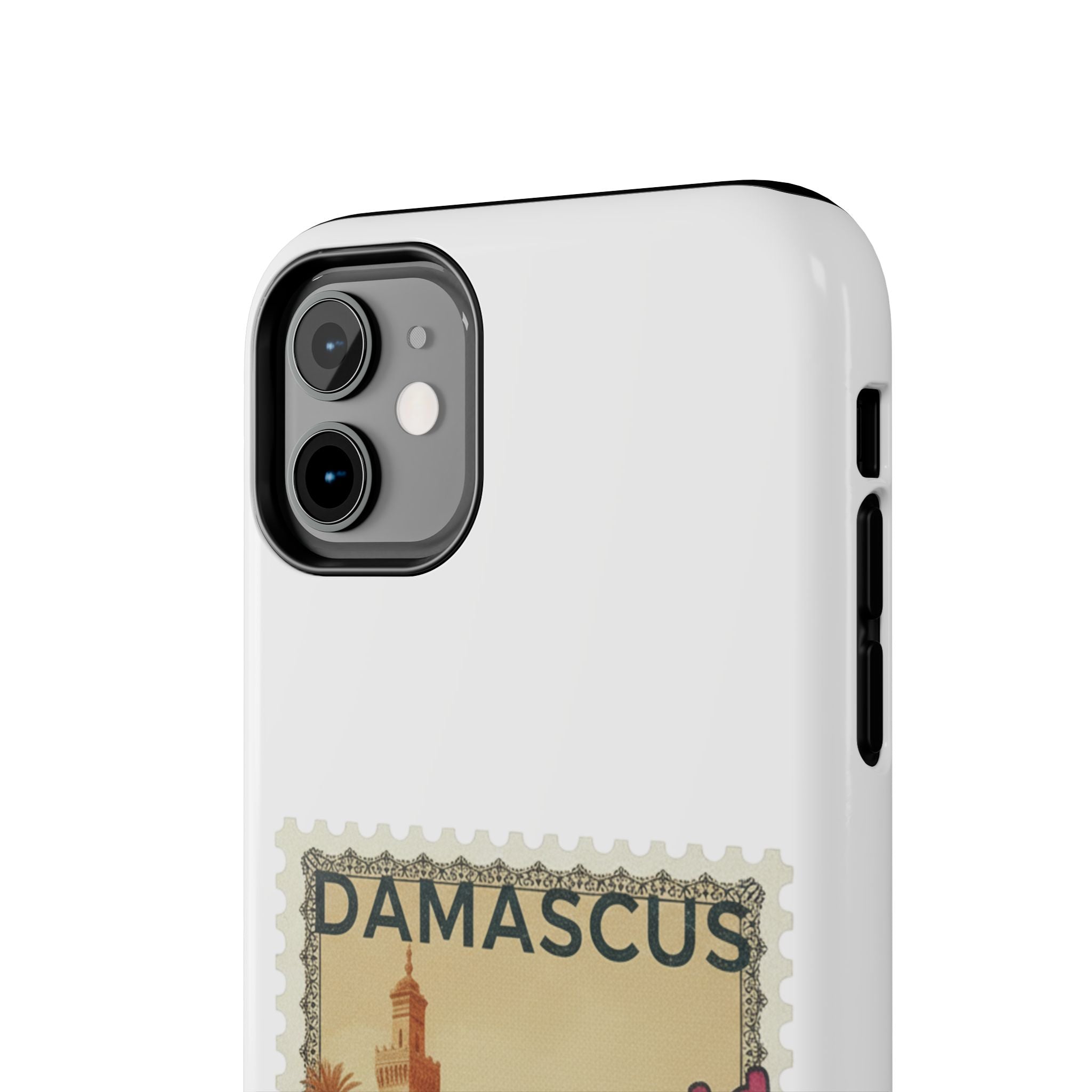 Damascus Vintage Stamp Tough Phone Case — Retro Travel Phone Cover