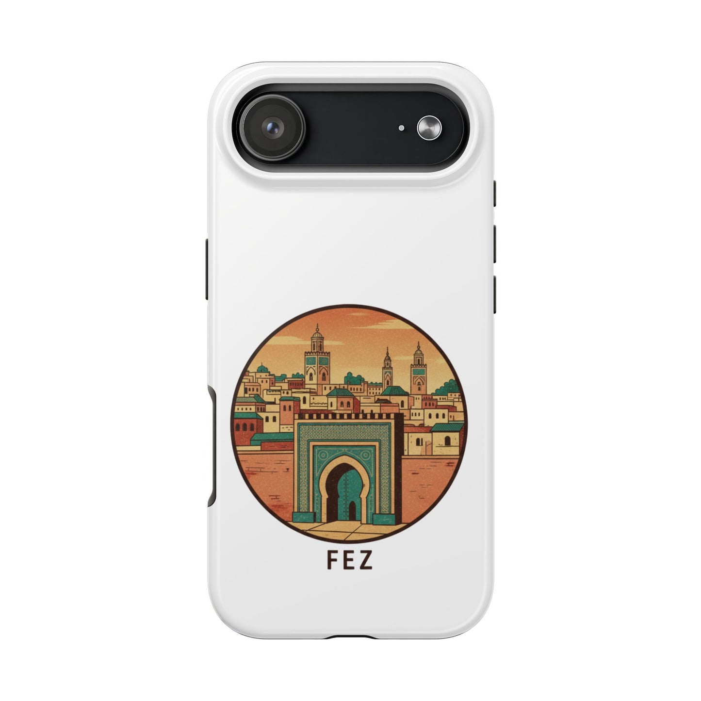 Étui de téléphone résistant Fez City — Étui de téléphone de voyage motif arche marocaine