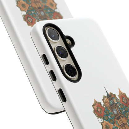 Cairo × London Phone Case — Vintage Mosaic Pyramids & Big Ben Travel Design