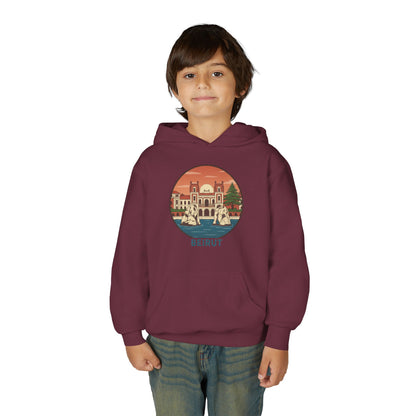 Beirut Skyline Youth Hoodie - Vintage City Illustration
