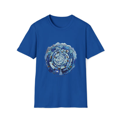 Blue Spiral Mandala T-Shirt — Abstract Ocean Vibe Graphic Tee