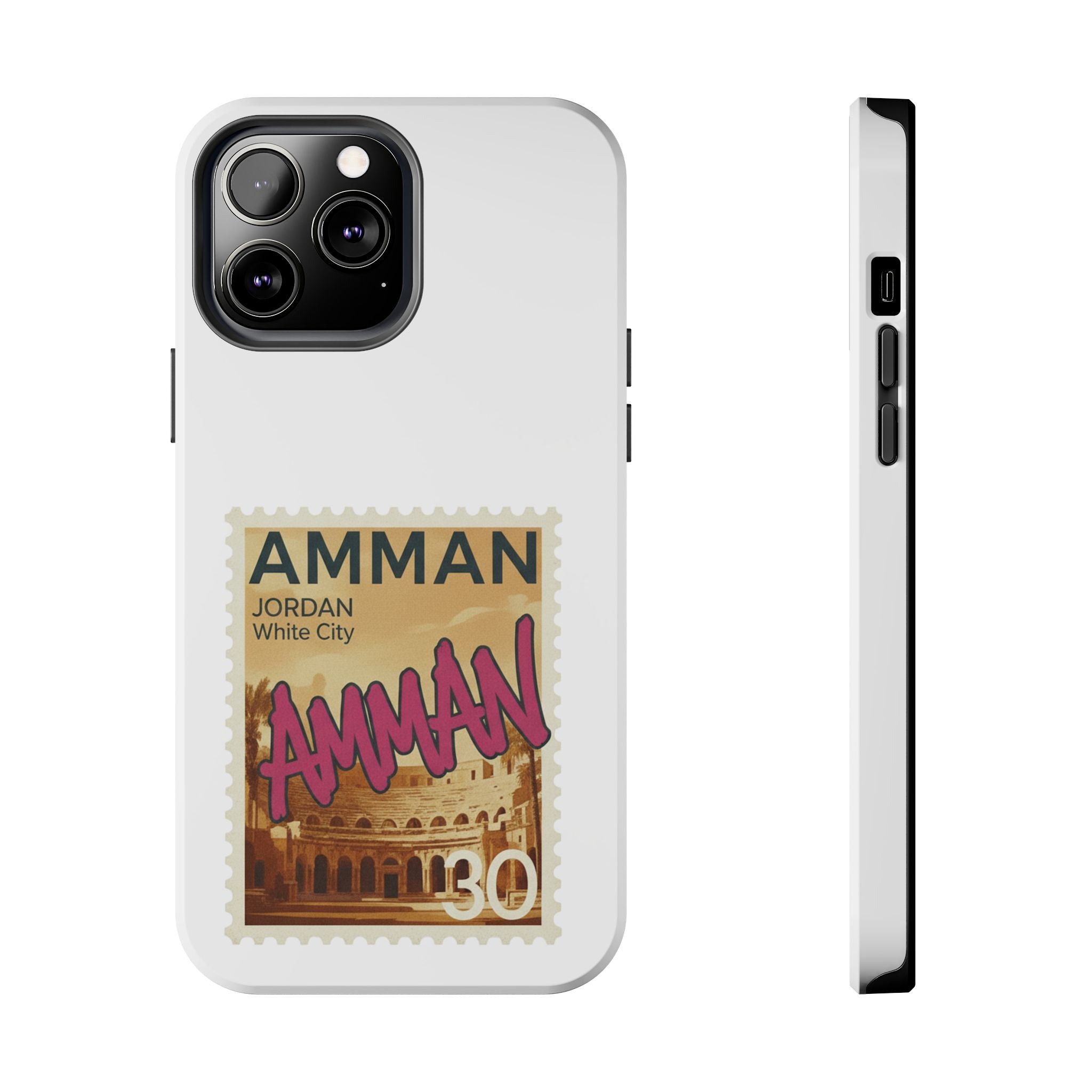 Amman Stamp Tough Phone Case — Jordan Travel Vintage Postage Design
