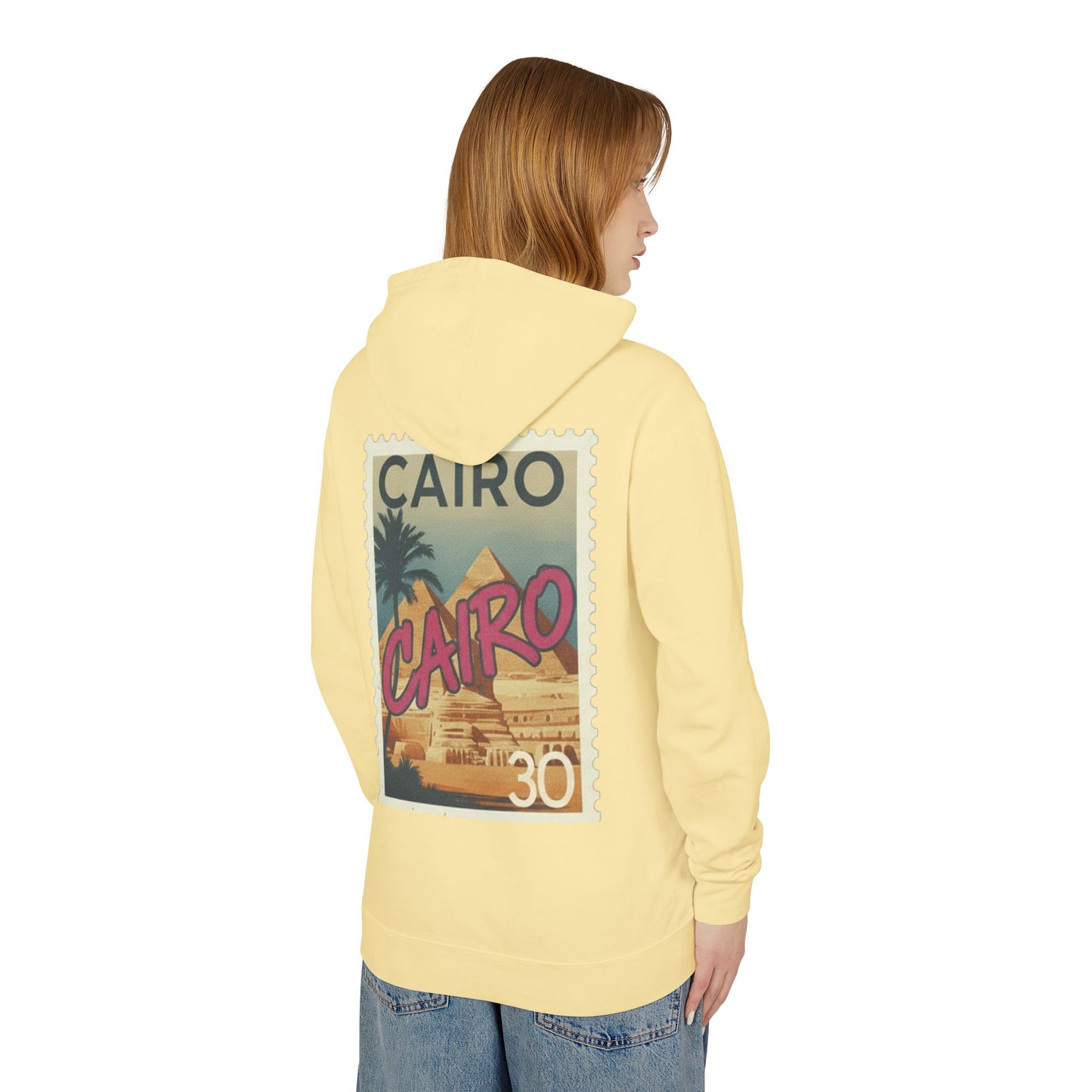 Cairo Vintage Postage Stamp Hoodie — Retro Egypt Travel Sweatshirt