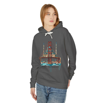 Istanbul × San Francisco Bridge Hoodie — Travel Cityscape Graphic Sweatshirt