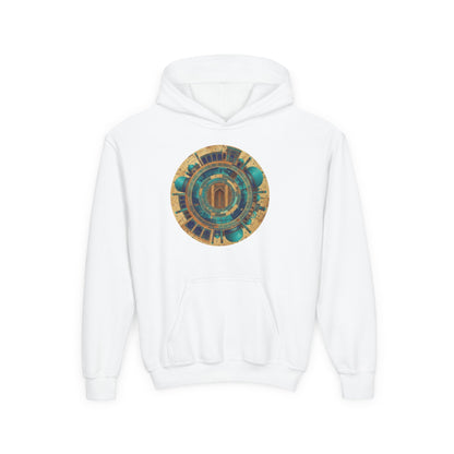 Youth Hoodie with Vintage Aztec Compass Graphic