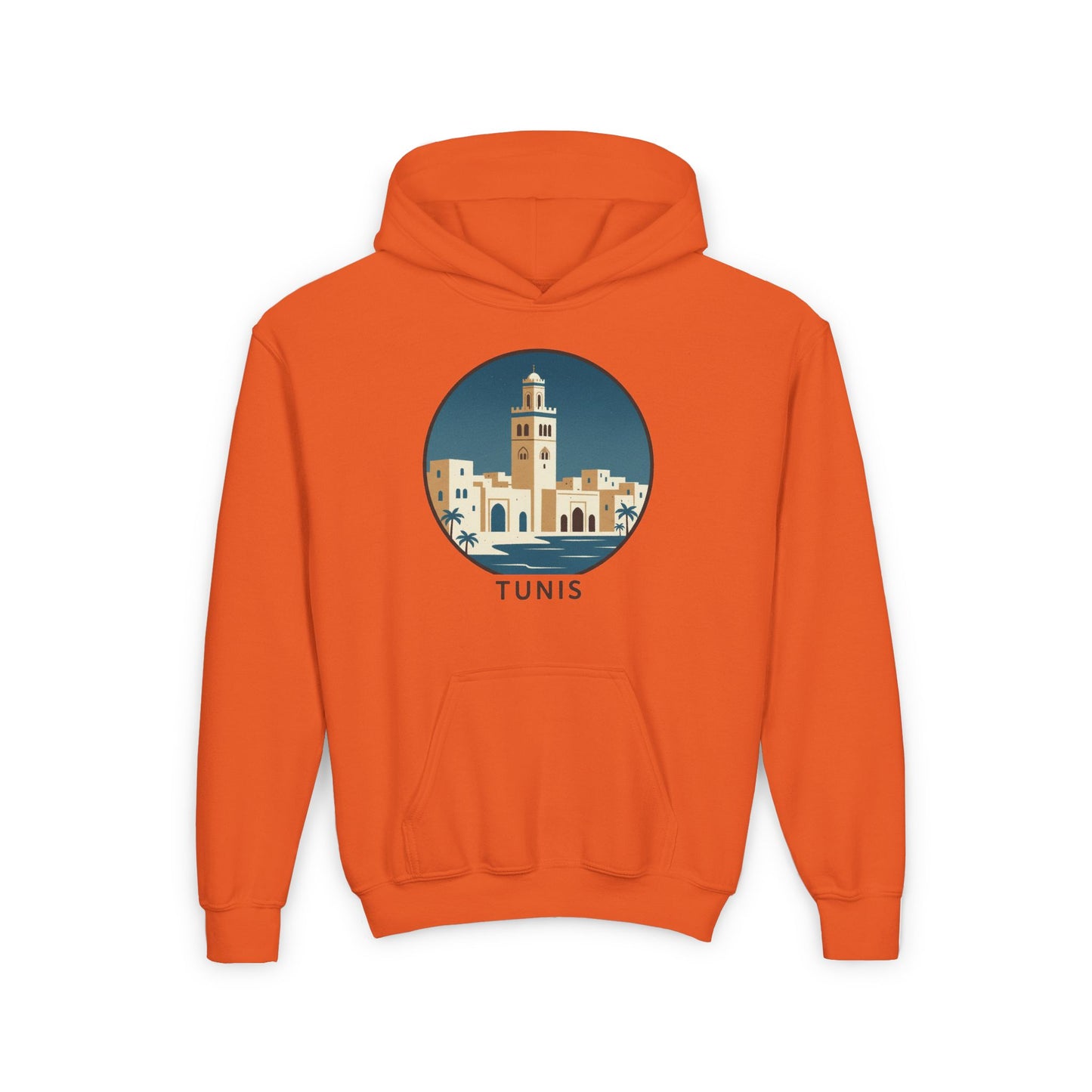 Tunis Youth Hoodie — Retro Tunis Cityscape Sweatshirt