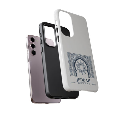 Jeddah Coordinates Phone Case — Blue Islamic Arch Travel Souvenir
