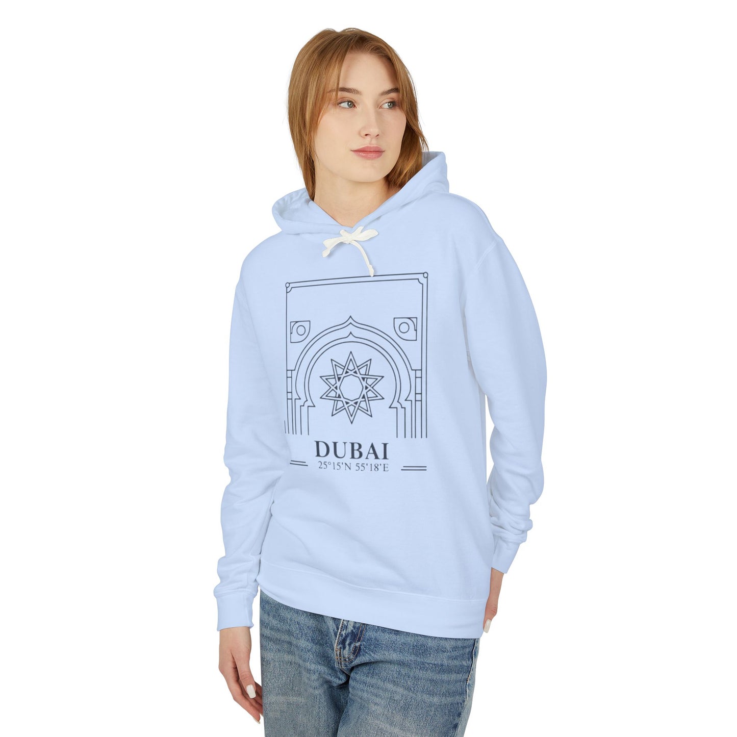 Dubai Architectural Hoodie — Minimal Line Art Travel Sweatshirt