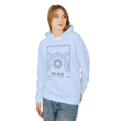 Dubai Architectural Hoodie — Minimal Line Art Travel Sweatshirt