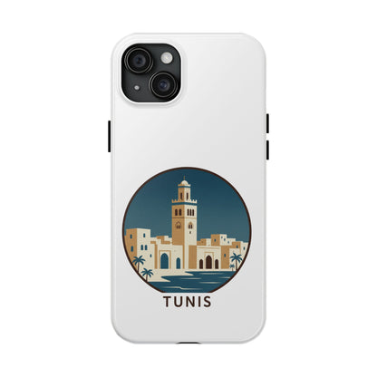 Coque de téléphone motif paysage urbain de Tunis — Coque de protection résistante pour iPhone
