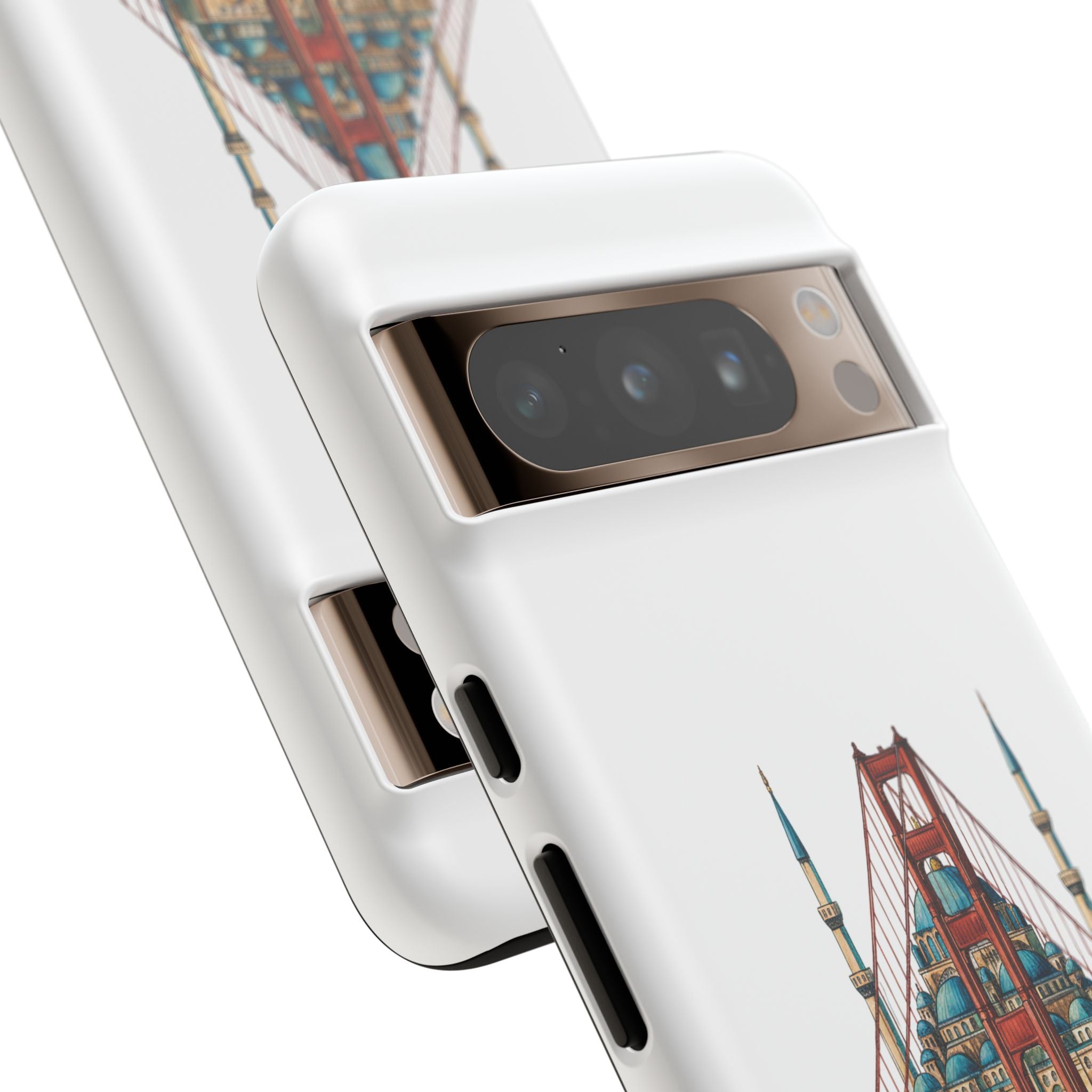 City Bridge Phone Case — Istanbul × San Francisco Illustrated Travel Design