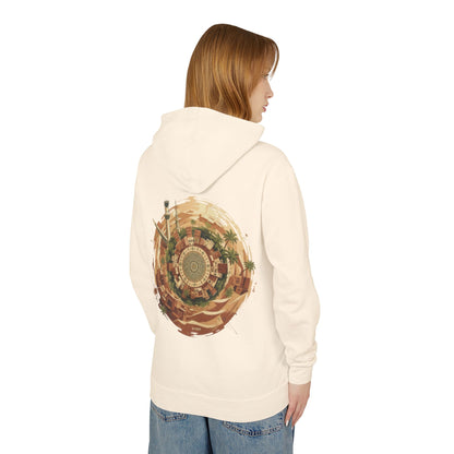 SPIRAL OASIS MIDDLE EAST DEPICTION Unisex Lightweight Hooded Sweatshirt