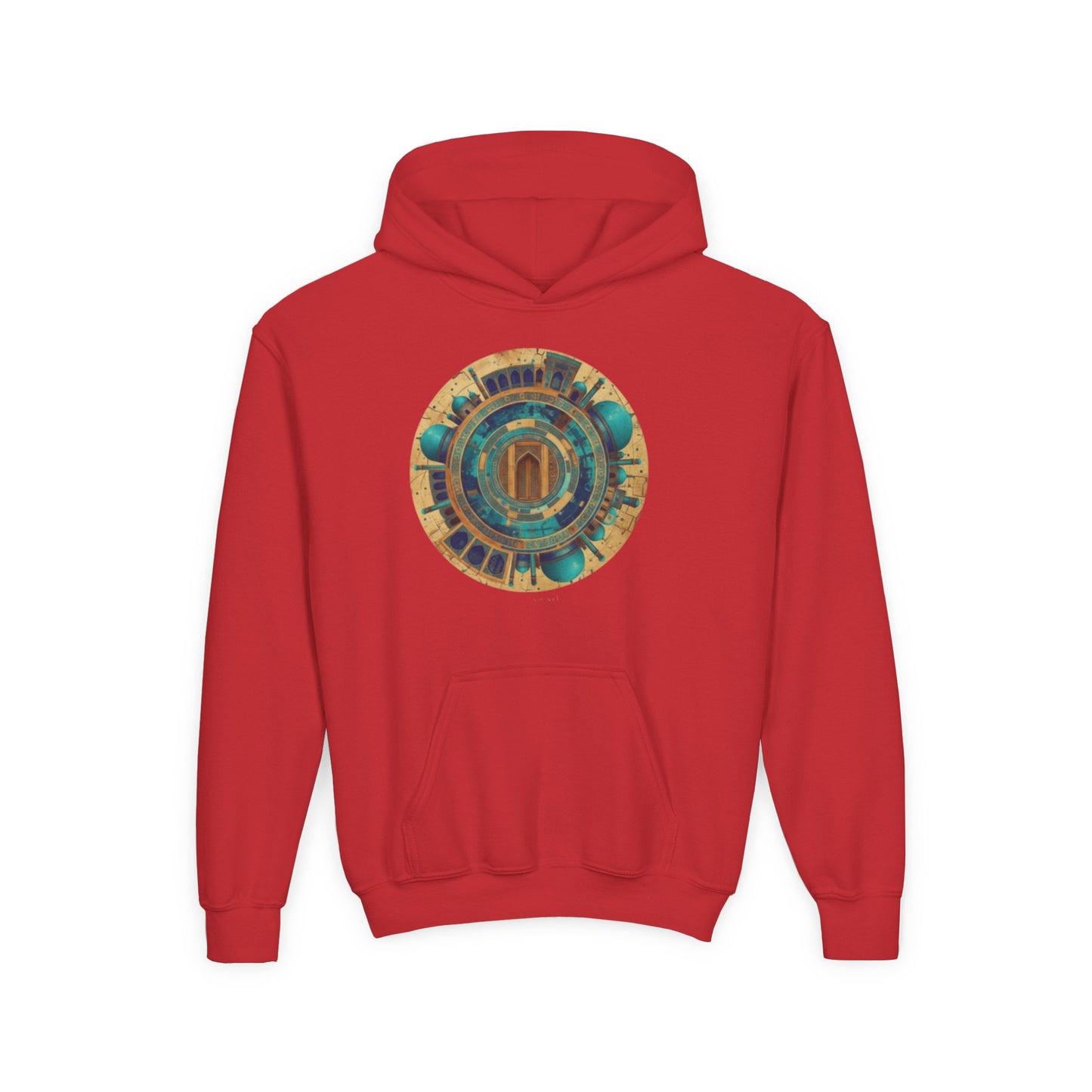 Youth Hoodie with Vintage Aztec Compass Graphic