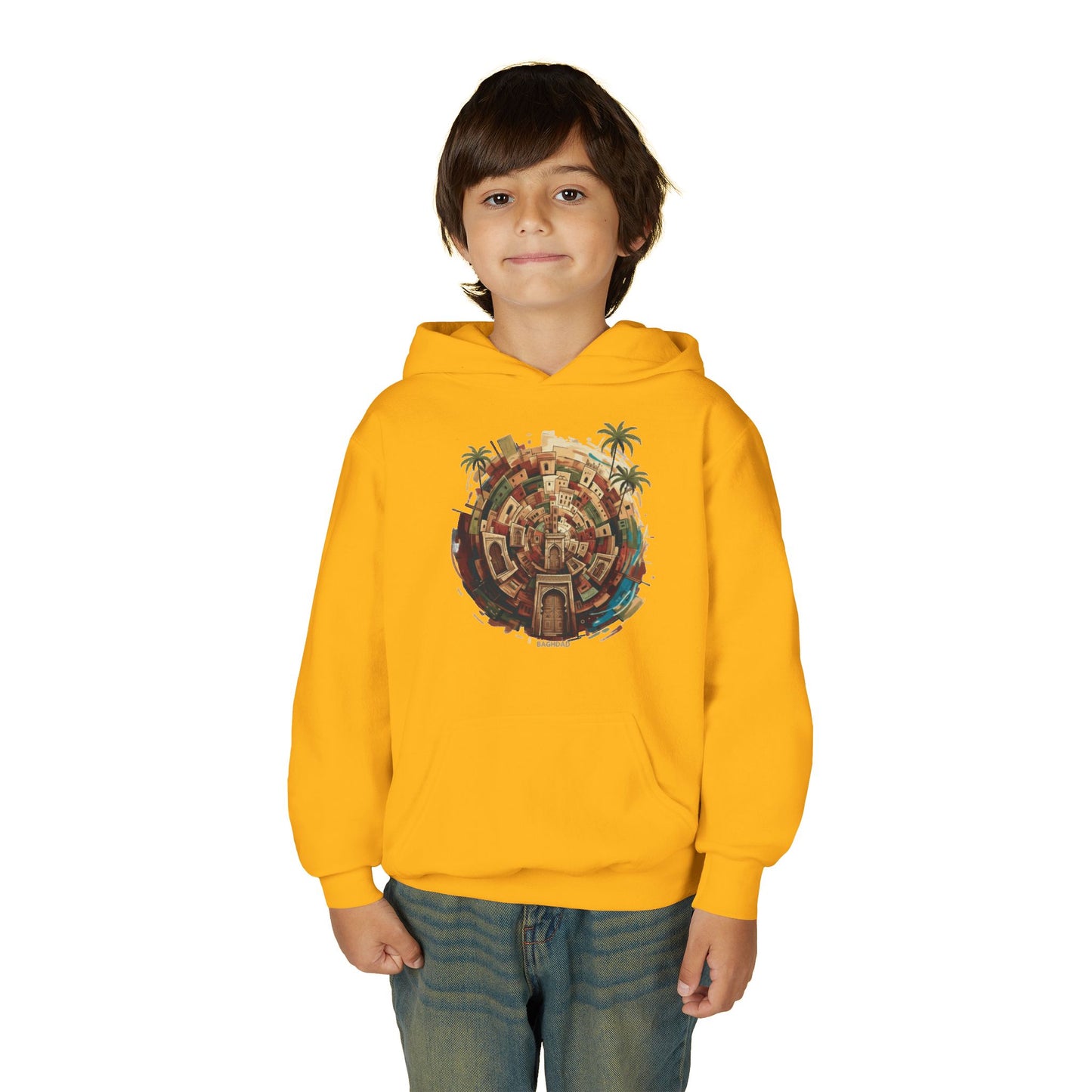 Youth Hoodie — Tropical Mini World Graphic Pullover