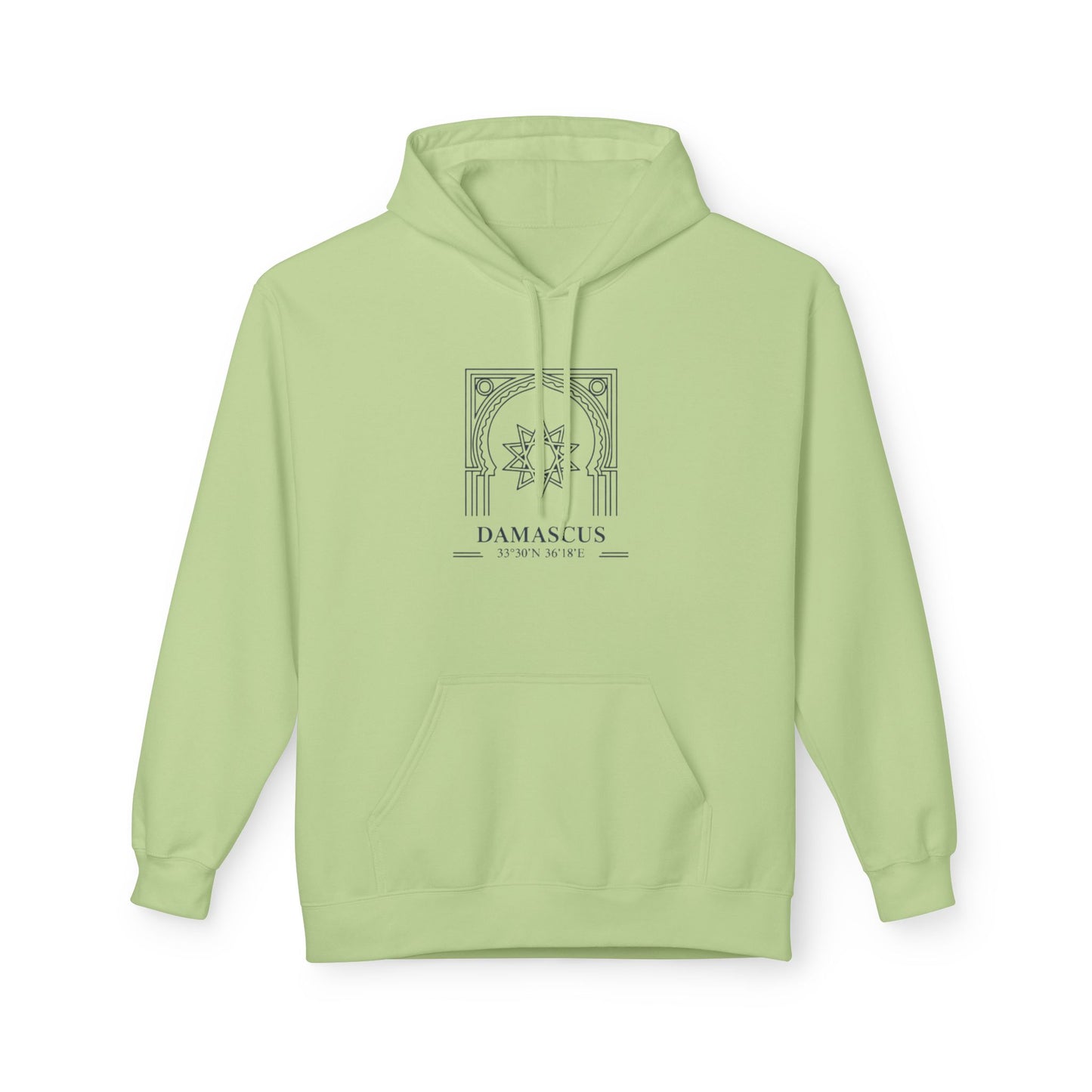 Damascus Heritage Hoodie — Minimal Middle Eastern Motif