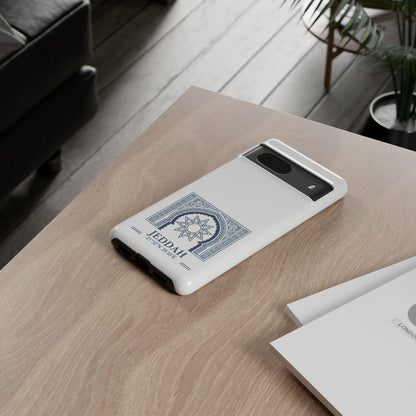 Jeddah Coordinates Phone Case — Blue Islamic Arch Travel Souvenir