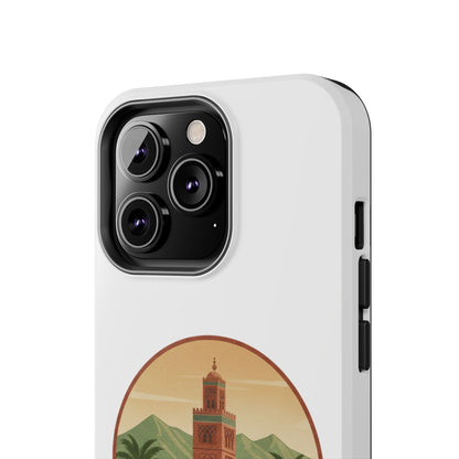 Marrakech Travel Phone Case — Vintage Moroccan Koutoubia Tower Design