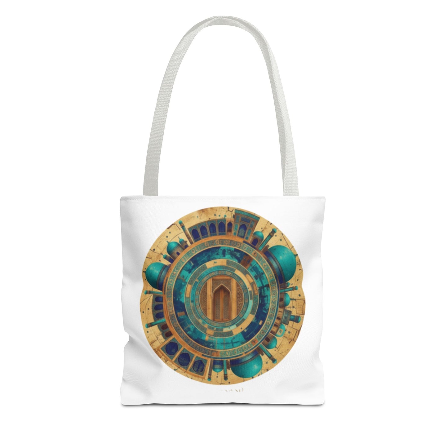 Tote Bag — Teal & Gold Mandala Cityscape Tote
