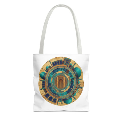 Tote Bag — Teal & Gold Mandala Cityscape Tote