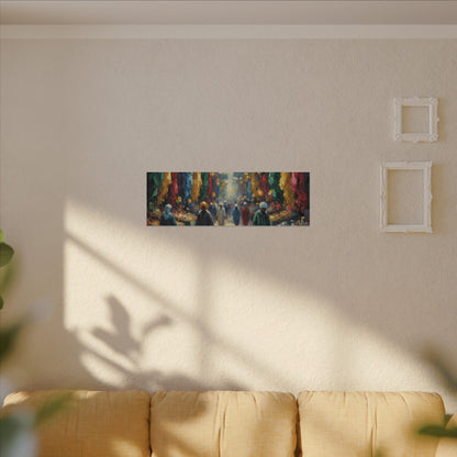 Middle Eastern Market Matte Canvas Wall Art — Colorful Bazaar Street Scene