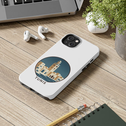 Coque de téléphone motif paysage urbain de Tunis — Coque de protection résistante pour iPhone