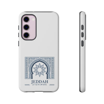 Jeddah Coordinates Phone Case — Blue Islamic Arch Travel Souvenir