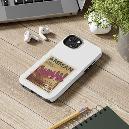 Amman Stamp Tough Phone Case — Jordan Travel Vintage Postage Design
