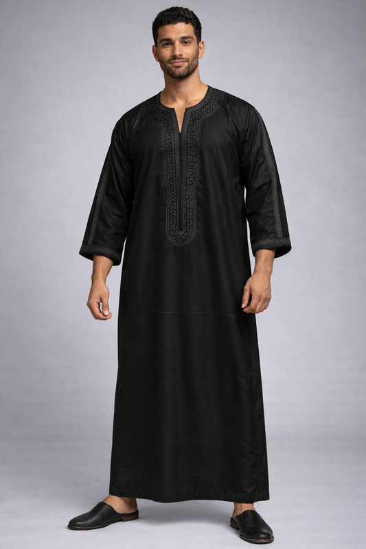 Gandoura Marocaine Premium - Broderie Traditionnelle