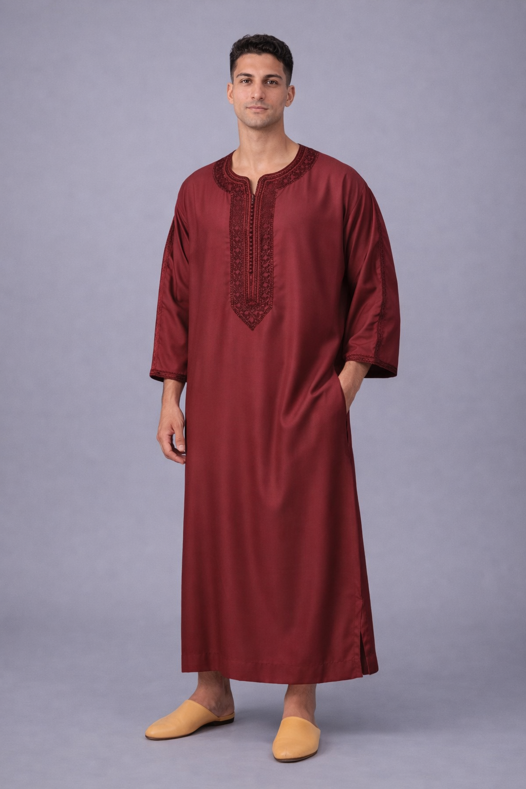 Gandoura Marocaine Premium - Broderie Traditionnelle