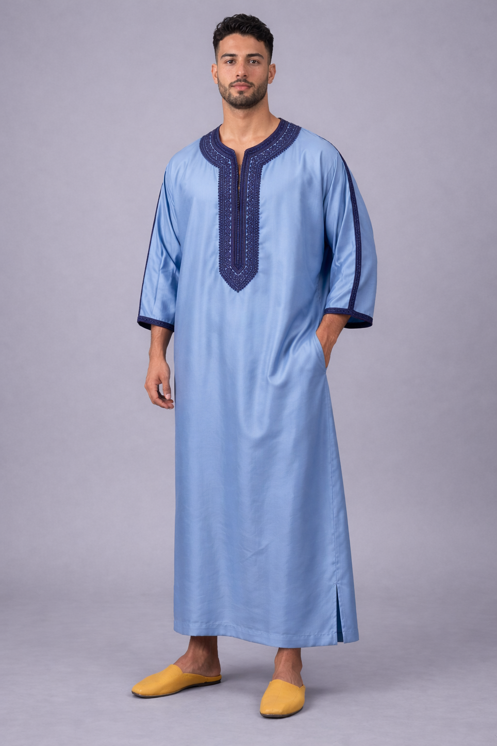Gandoura Marocaine Premium - Broderie Traditionnelle