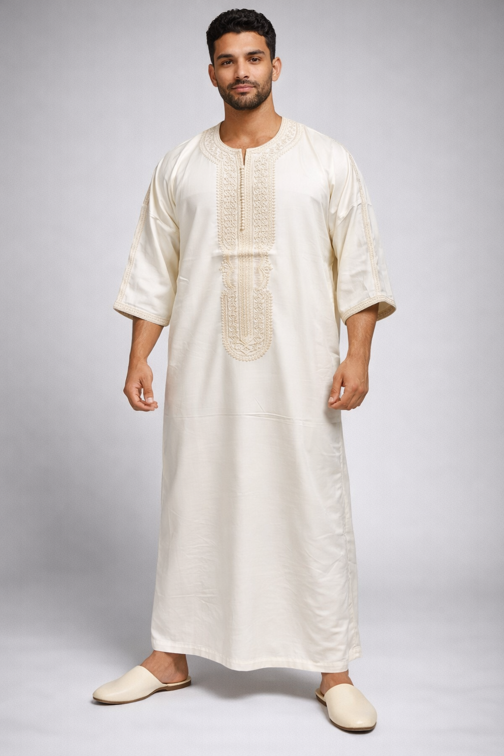 Gandoura Marocaine Premium - Broderie Traditionnelle