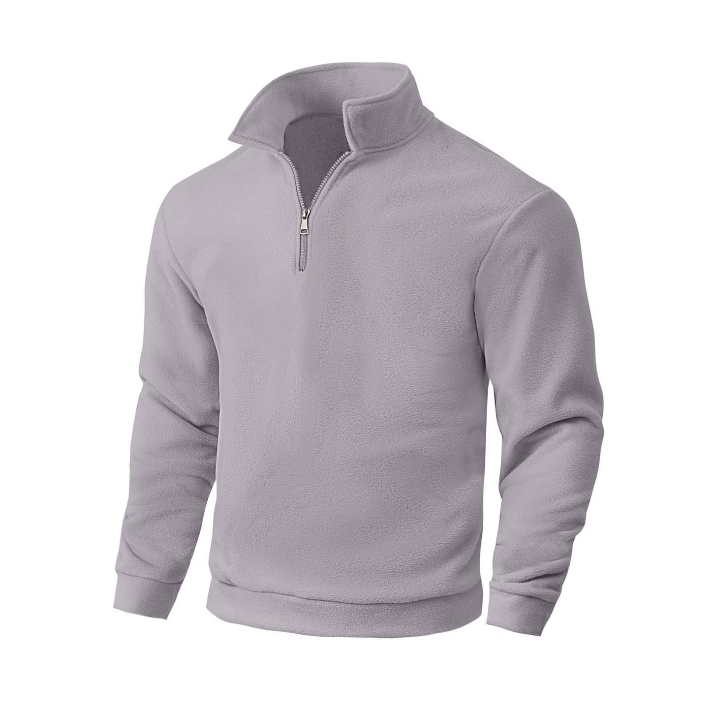 Men's Long Sleeve Fleece Quarter Zip Sweatshirt Stand Collar Thermal Fleece Pullover Jacket Golf Hiking Sweatshirts