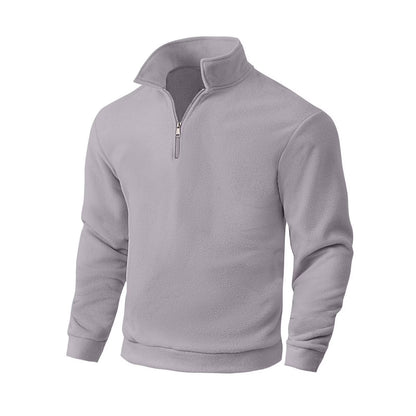 Men's Long Sleeve Fleece Quarter Zip Sweatshirt Stand Collar Thermal Fleece Pullover Jacket Golf Hiking Sweatshirts