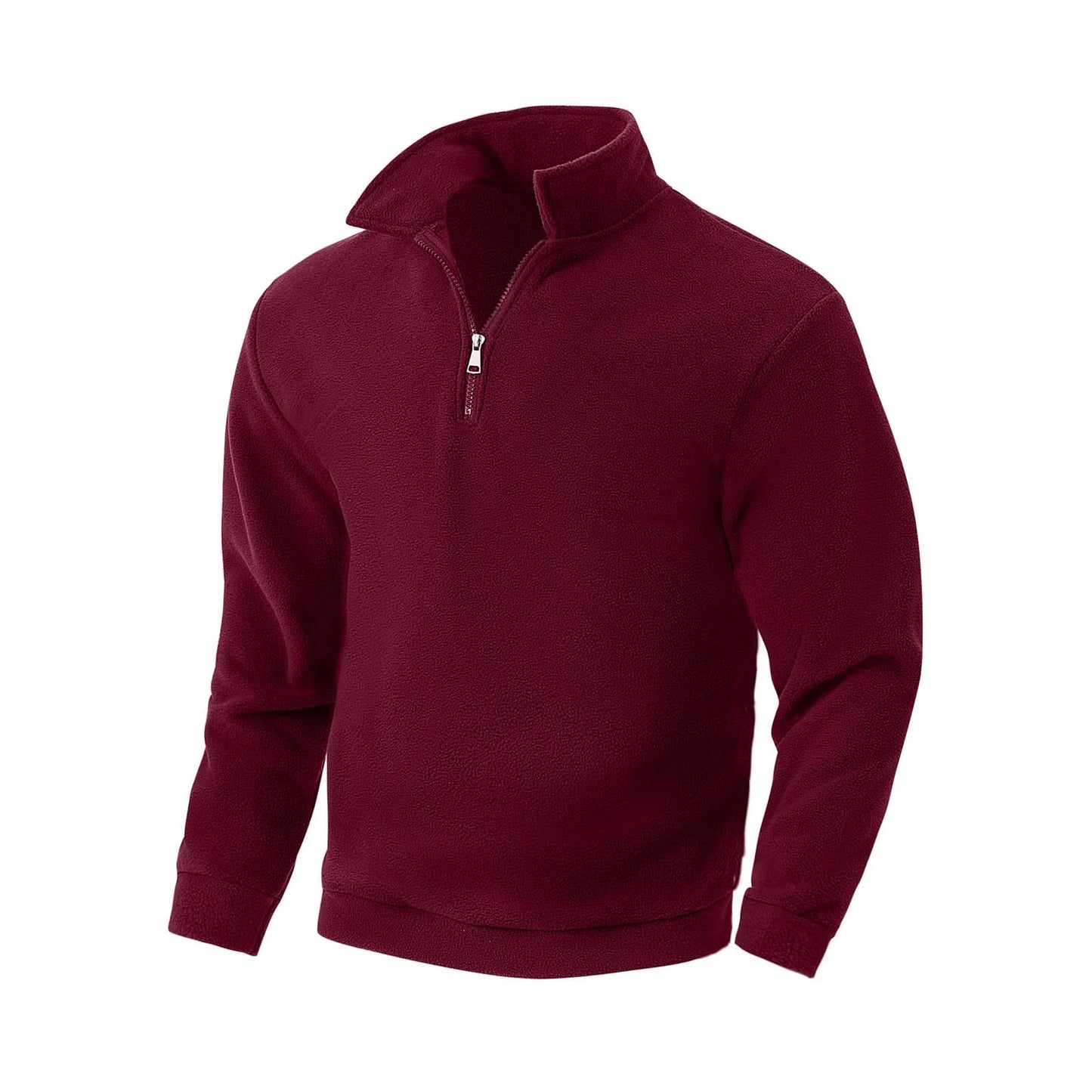 Men's Long Sleeve Fleece Quarter Zip Sweatshirt Stand Collar Thermal Fleece Pullover Jacket Golf Hiking Sweatshirts