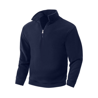 Men's Long Sleeve Fleece Quarter Zip Sweatshirt Stand Collar Thermal Fleece Pullover Jacket Golf Hiking Sweatshirts