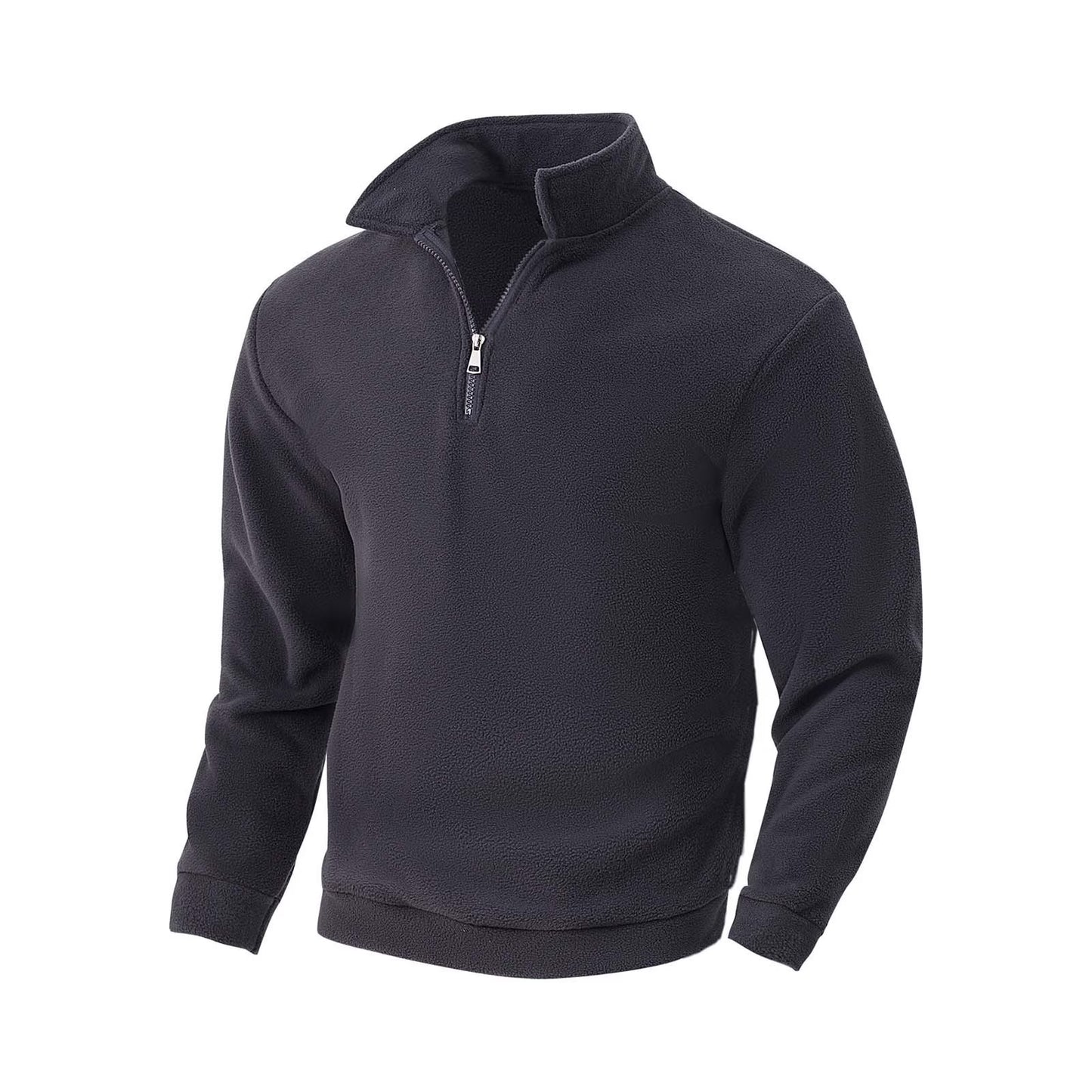 Men's Long Sleeve Fleece Quarter Zip Sweatshirt Stand Collar Thermal Fleece Pullover Jacket Golf Hiking Sweatshirts