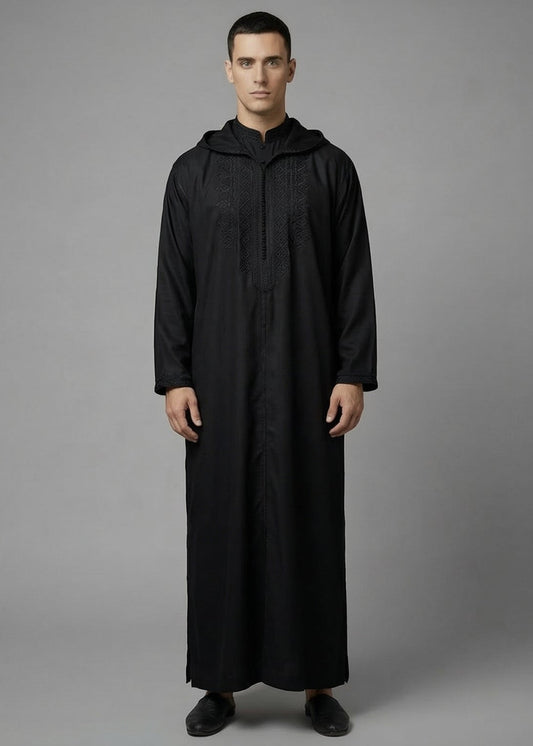 Black Jellaba with Hood