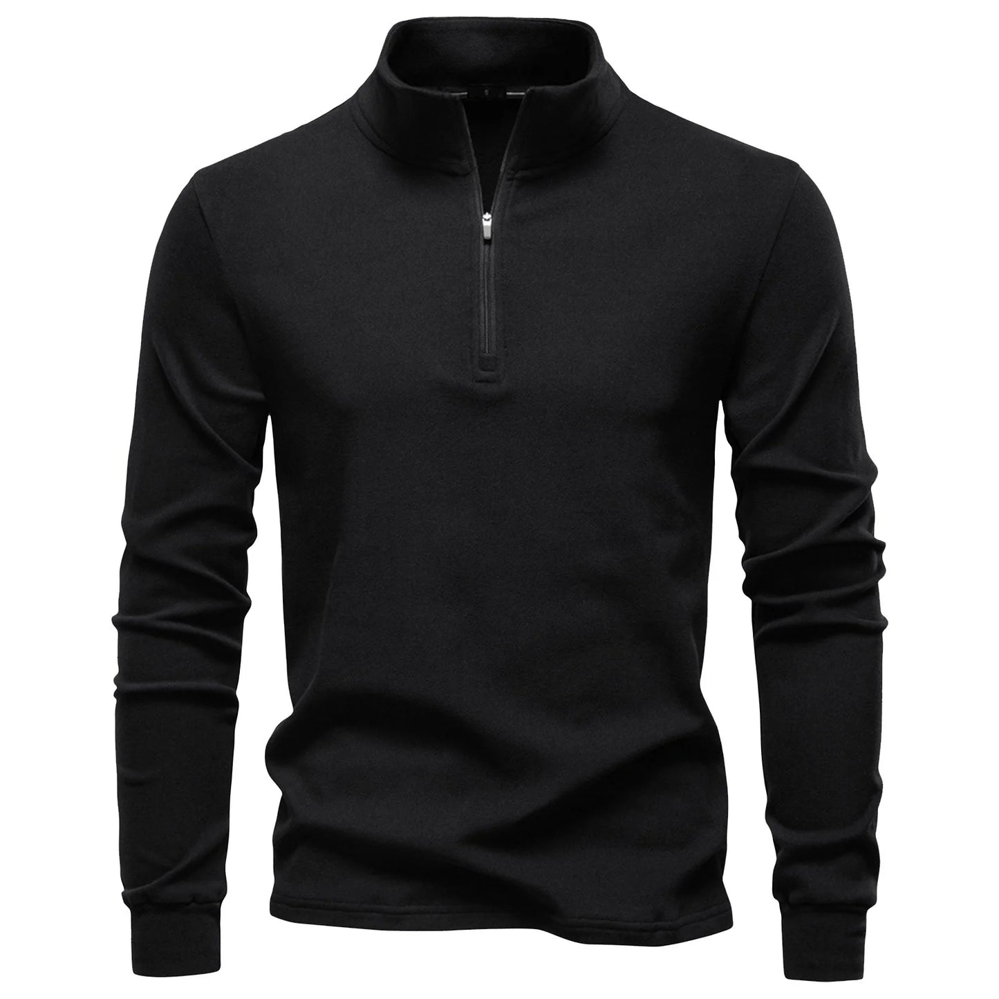 Men's Quarter Zip Fleece Stand Collar Sweatshirt Fall Winter Pullover Long Sleeve Workout Top
