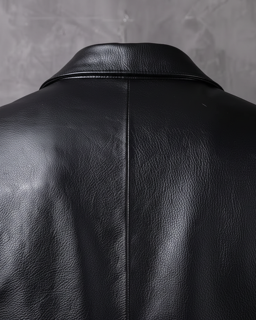 Breasted Vintage Lapel Leather Jacket